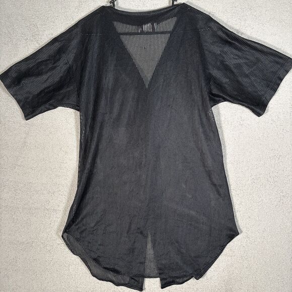 Vintage Cover Zone Men’s Size M‎ Black Mesh Button Down Short Sleeve Rave Club - Picture 9 of 10